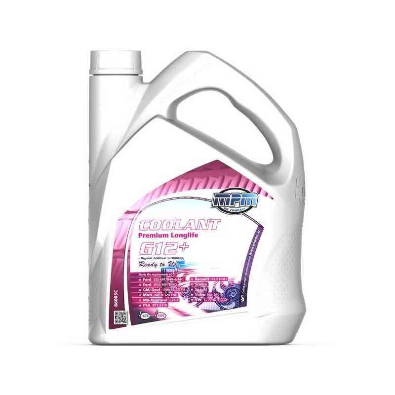 MPM Oil Líquido refrigerante Premium Longlife -40°C G12+ - 5 litros - MPM