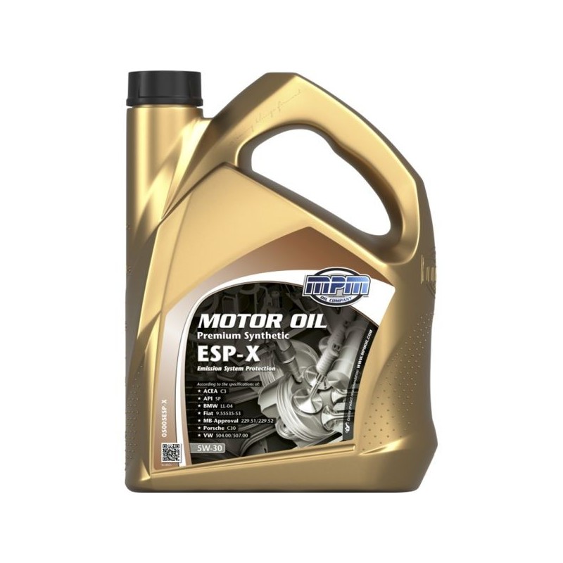 MPM Oil Aceite de motor 5W30 Premium Synthetic ESP-X - 5 Litros - MPM-05005ESP