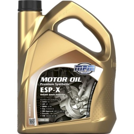 MPM Oil Aceite de motor 5W30 Premium Synthetic ESP-X - 5 Litros - MPM-05005ESP