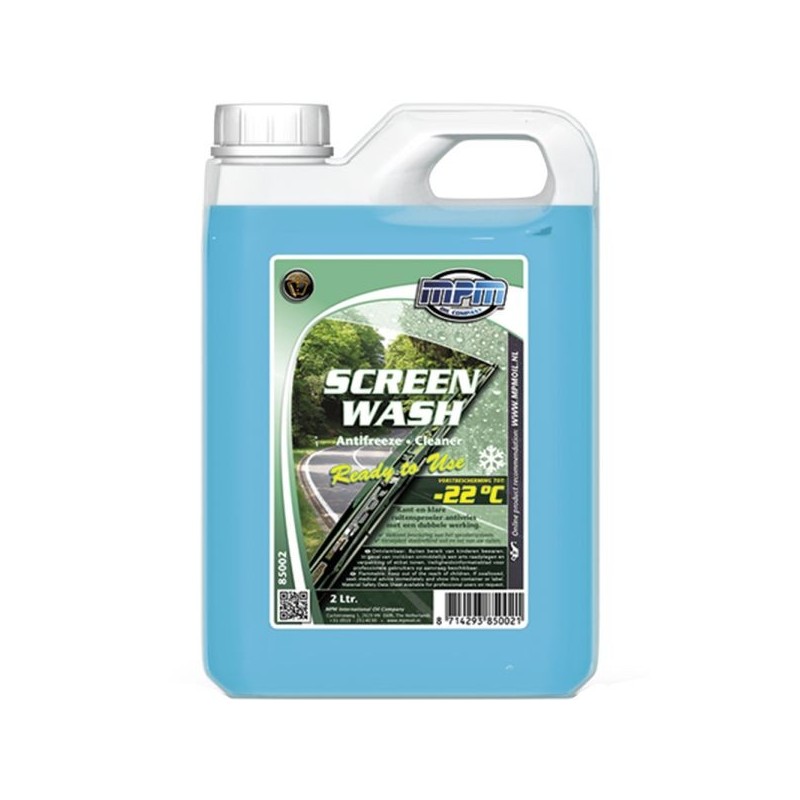 MPM Oil Líquido limpiaparabrisas anticongelante listo para su uso -22°C - 2 Litros - MPM