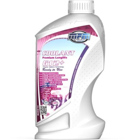 MPM Oil Líquido refrigerante Premium Longlife -40°C G12+ - 1 litro - MPM