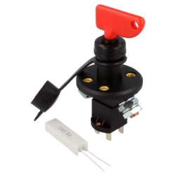 QSP Interruptor de batería de 6 polos FIA incl. Relé - Negro / Rojo