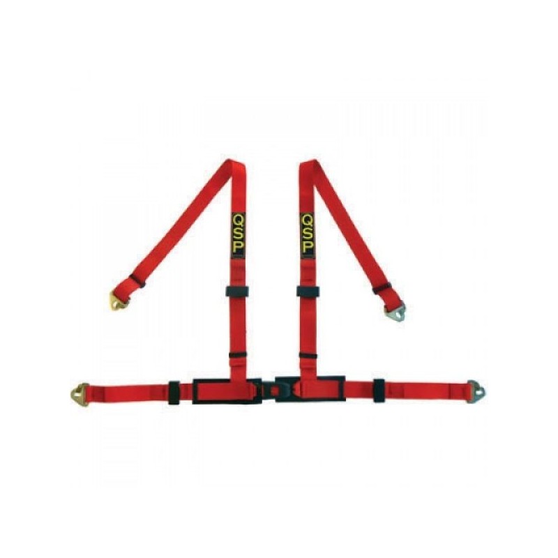 QSP Cinturón de 4 puntos 2'' Pro Street - Rojo