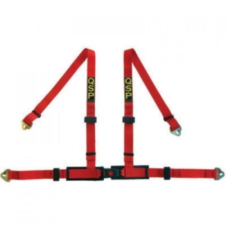 QSP Cinturón de 4 puntos 2'' Pro Street - Rojo