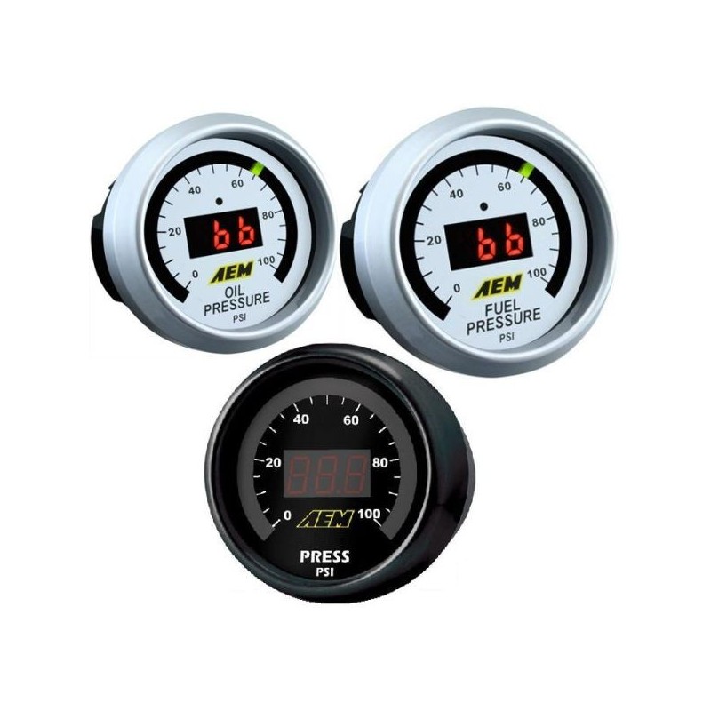 AEM Electronics Manómetro aceite/combustible (0-100psi) - AEM-30