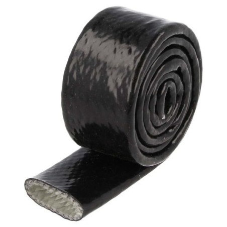 QSP Funda resistente al calor - 1 m x 25 mm - Negra - QFIRE-25
