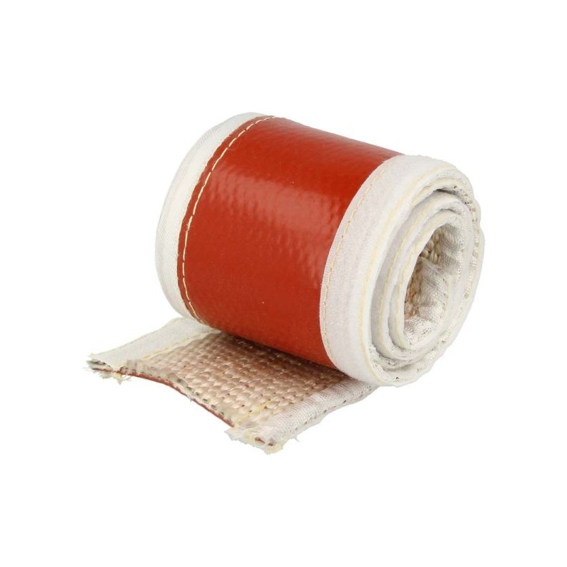 QSP Manguito termorresistente con velcro - 1 m x 30 mm - Rojo - QFIRE-30