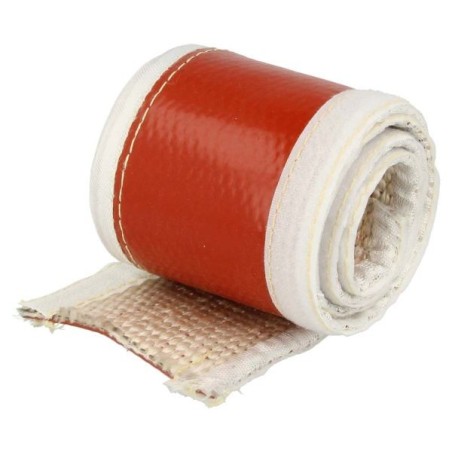 QSP Manguito termorresistente con velcro - 1 m x 30 mm - Rojo - QFIRE-30