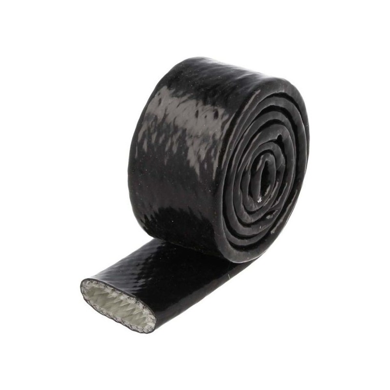 QSP Funda resistente al calor - 1 m x 40 mm - Negro - QFIRE-40