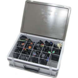 QSP Estuche de almacenamiento - 18 compartimentos - Gris - QCB-CASE