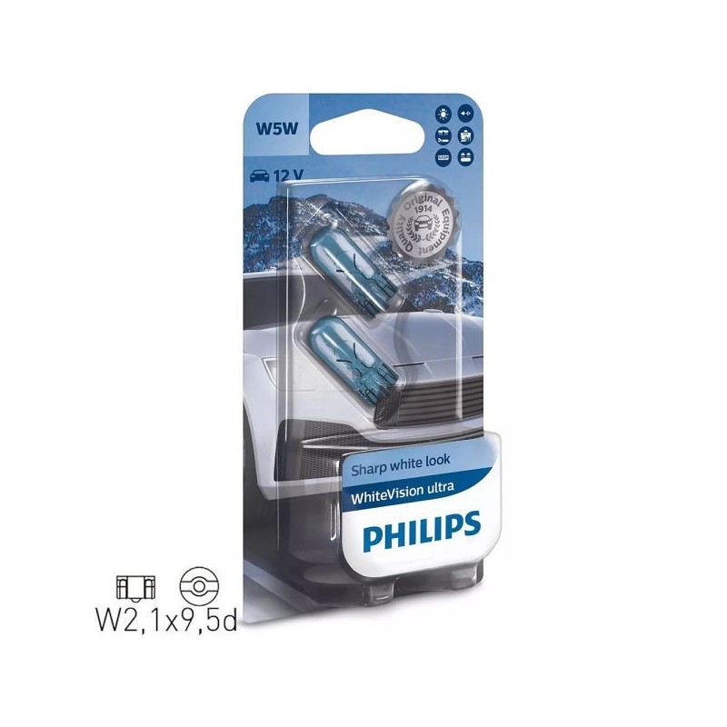 Philips Bombillas WhiteVision Ultra W5W T10 12V/5W