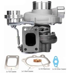 Pulsar Turbo Systems 2860 475HP GEN2 Turbo Doble Rodamiento de Bolas - Estándar - T25 .64 5 Perno - Billet 14psi