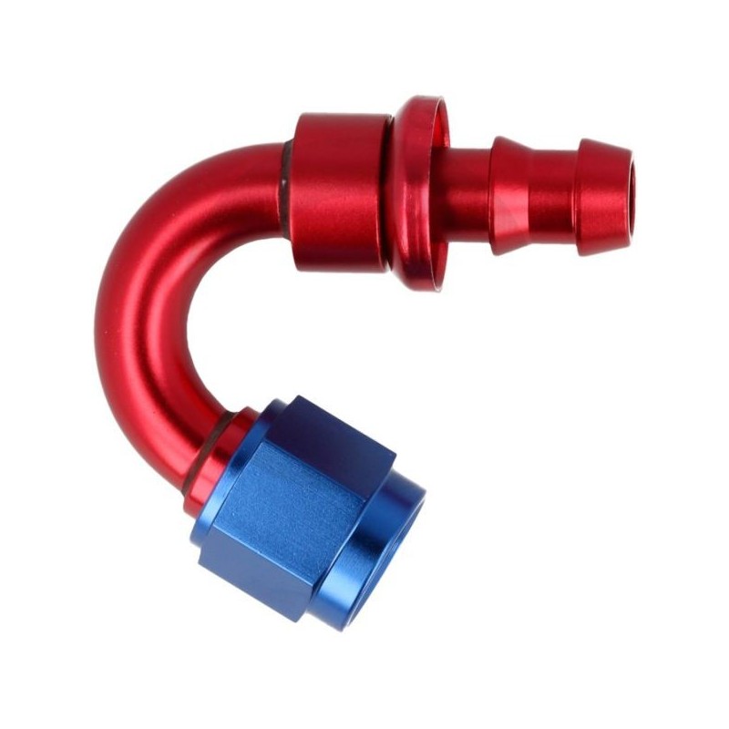 QSP Adaptador de manguera 150° a presión 10HE-10AN(F) - Rojo/azul - QG536