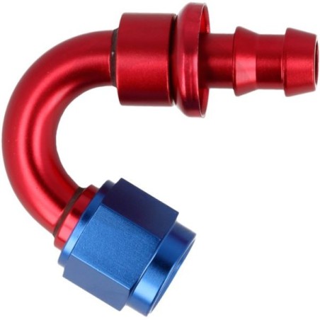 QSP Adaptador de manguera 150° a presión 10HE-10AN(F) - Rojo/azul - QG536