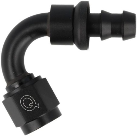 QSP Adaptador de manguera 120° a presión 10HE-10AN(F) - Negro - QGZ536