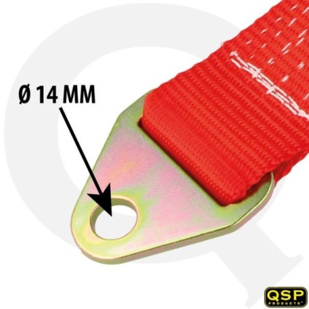 QSP Correa de remolque resistente - 20 cm - Gris