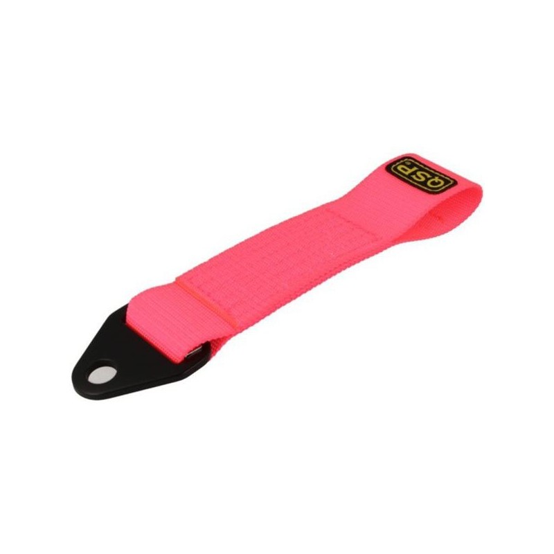 QSP Correa de remolque resistente - 20cm - Rosa fluorescente
