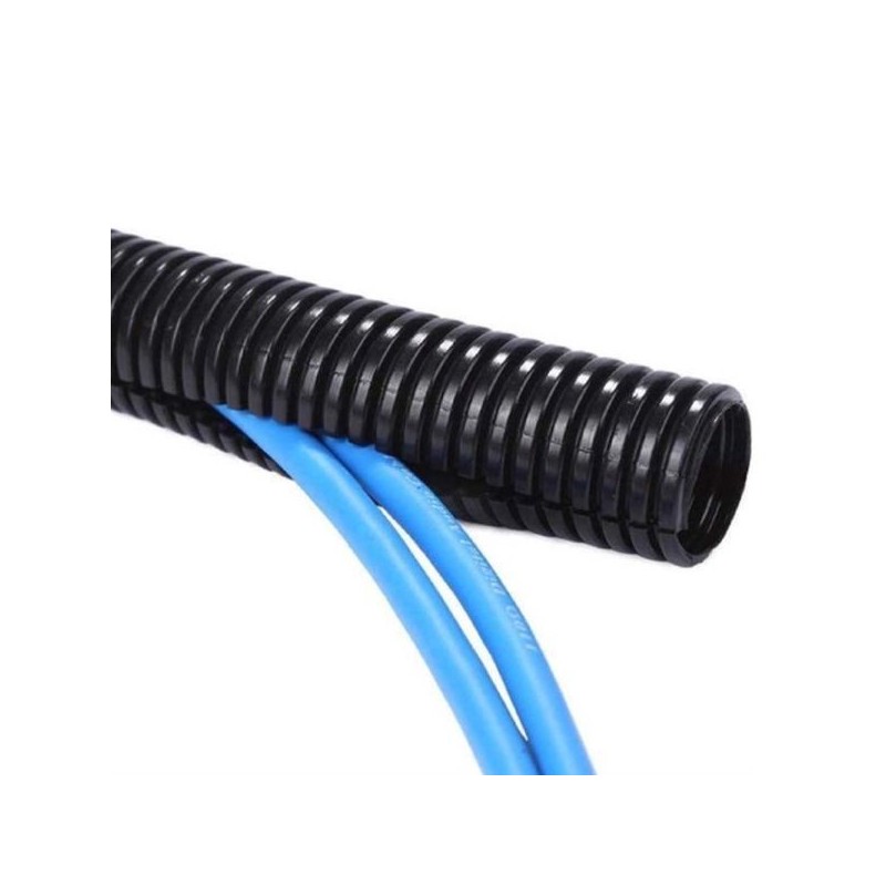 QSP Manguera corrugada para protección de cables - diámetro 10 mm - longitud 10 m - Negro - QC3610