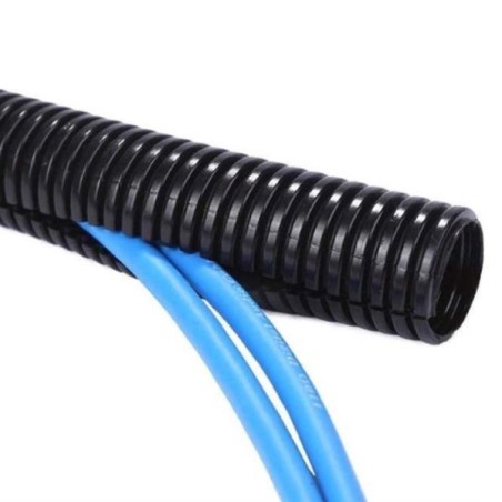 QSP Manguera corrugada para protección de cables - diámetro 12 mm - longitud 10 m - Negro - QC3610