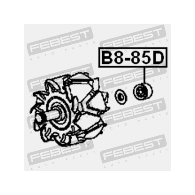 Febest Rodamiento alternador trasero - B8