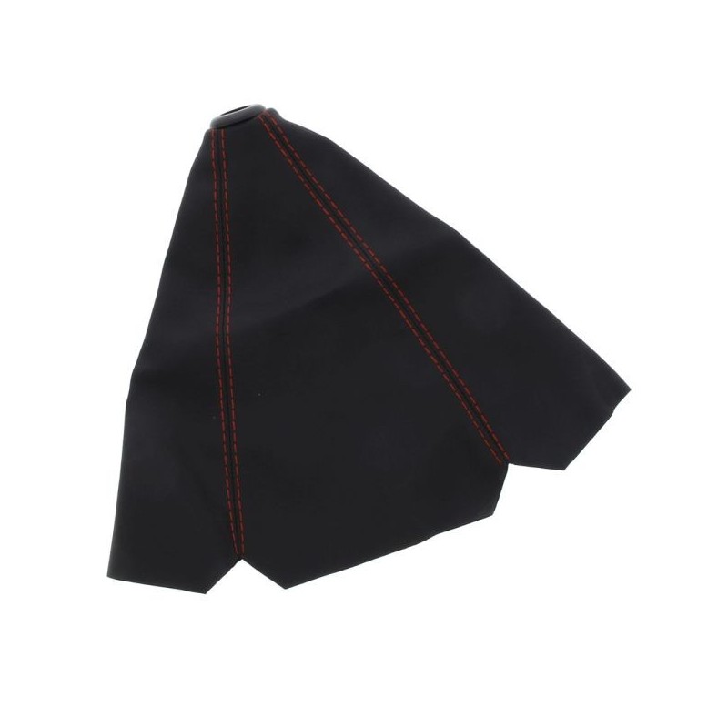 US-Racing Tapa del cambio negra - Cuero costuras rojas - USR-SB-L-C92