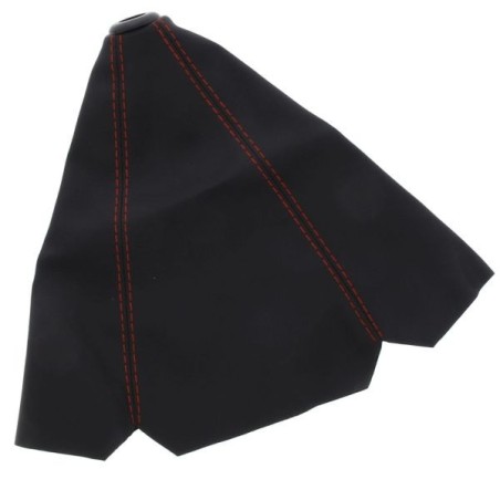 US-Racing Tapa del cambio negra - Cuero costuras rojas - USR-SB-L-C92