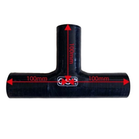 QSP Pieza en T de silicona 3x 22mm - Longitud 100mm - Negro - QHTST