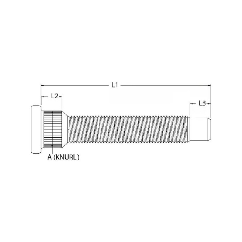 HARDRACE Espárragos de rueda largos M12x1,5x72,5mm - 16x - HR