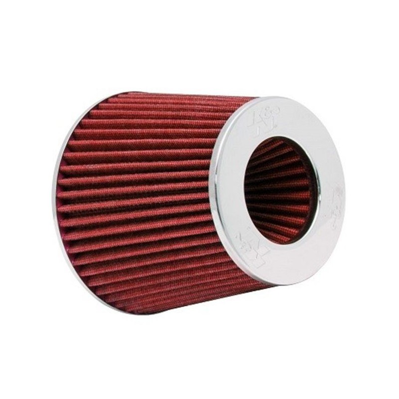 K&N Filtro de aire - Ø3.0/3.5/4.0'' - rojo/cromo - RD