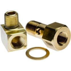 VMS Racing Adaptador de perno banjo para manómetro/sensor de presión de combustible