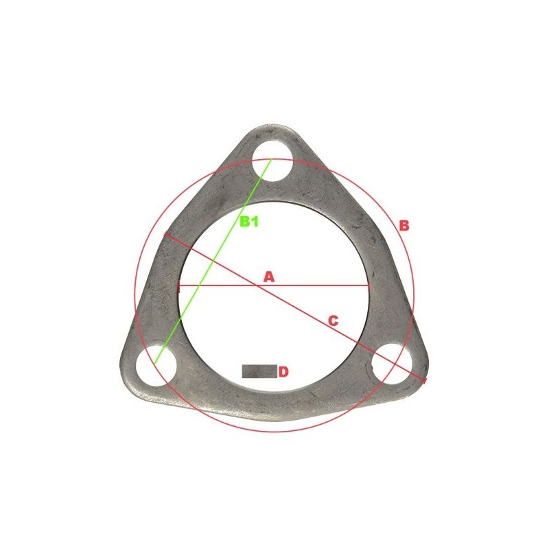 Vibrant Performance Brida de escape 3 tornillos - Ø76.00mm/3.00'' - VP