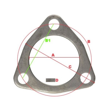 Vibrant Performance Brida de escape 3 tornillos - Ø76.00mm/3.00'' - VP