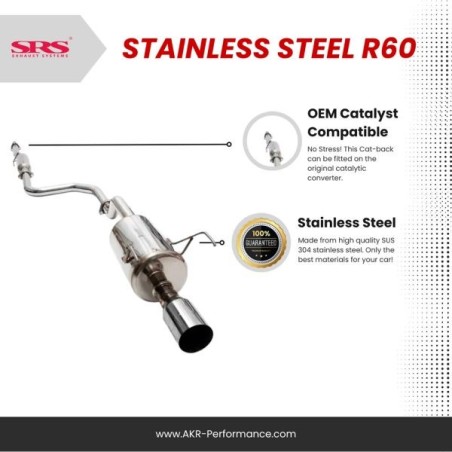 SRS Sistema de escape catback SS R60 (homologado E) - CBS-CV9224D