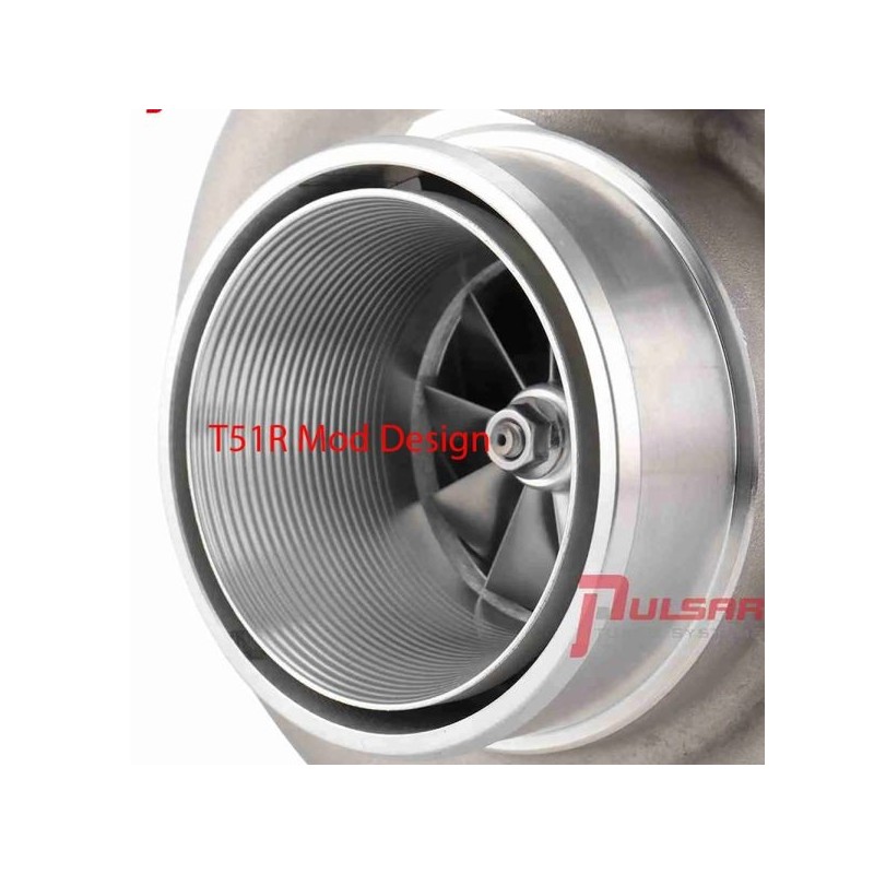 Pulsar Turbo Systems 2860 475HP GEN2 Turbo Doble Rodamiento de Bolas - T51R Mod - .82 Acero Inoxidable Doble Banda en V -