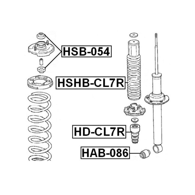 Febest Goma del amortiguador superior - HSB