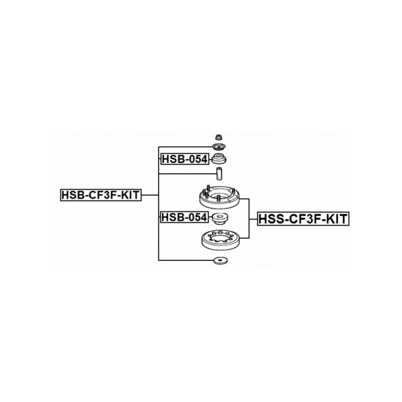 Febest Juego goma amortiguador superior - HSB-CF3F