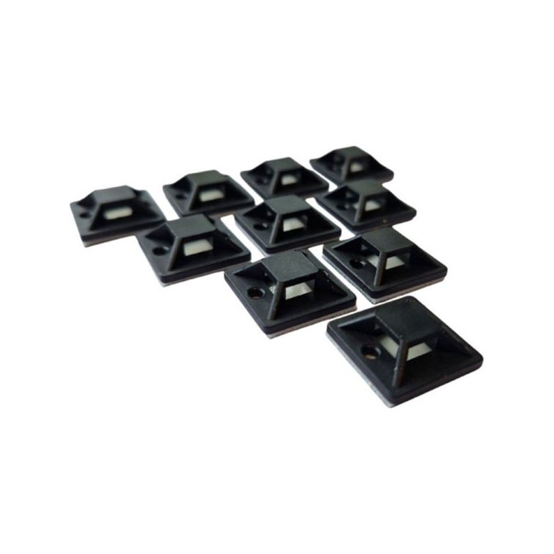 QSP Soporte autoadhesivo para Tie-wrap (20x20mm) - Negro