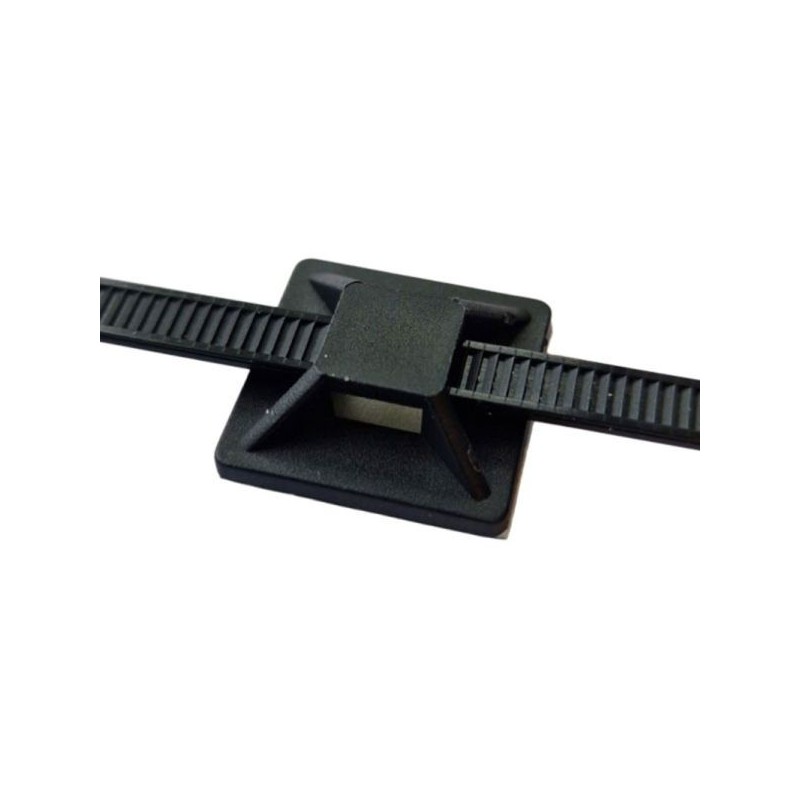 QSP Soporte autoadhesivo para Tie-wrap (20x20mm) - Negro