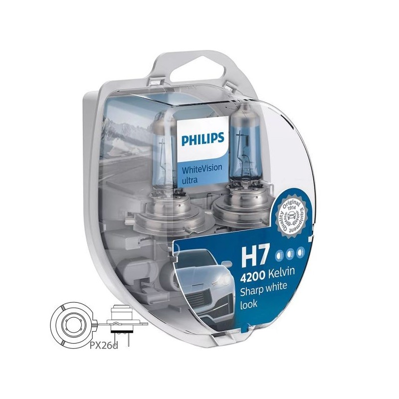 Philips Bombillas WhiteVision ultra H7 12V/55W