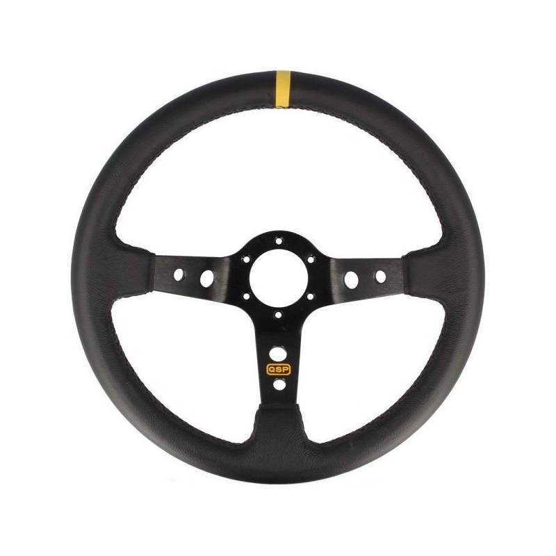 QSP Manillar 350mm/90mm profundidad (cuero) - Negro