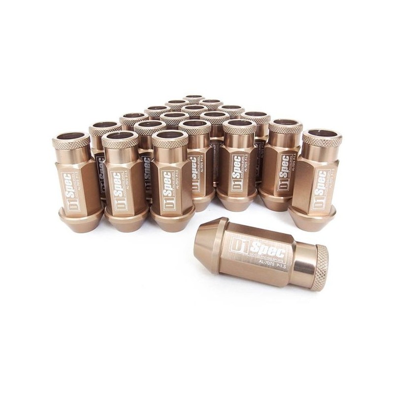 D1 Spec Tuercas de rueda hexagonales cónicas 52mm - Bronce - D1S-011