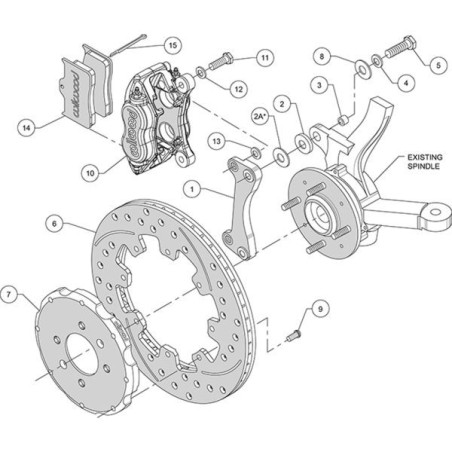 Wilwood Kit de freno grande delantero - pinzas rojas 4p y discos de 310 mm perforados + ranurados - 140-6163