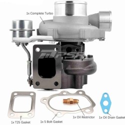 Pulsar Turbo Systems 2860 475HP GEN2 Turbo de doble rodamiento de bolas - T51R Mod - T25 .64 5 Bolt - Stamping 14psi