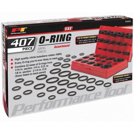 Performance Tool Surtido de juntas tóricas de 407 piezas - SAE