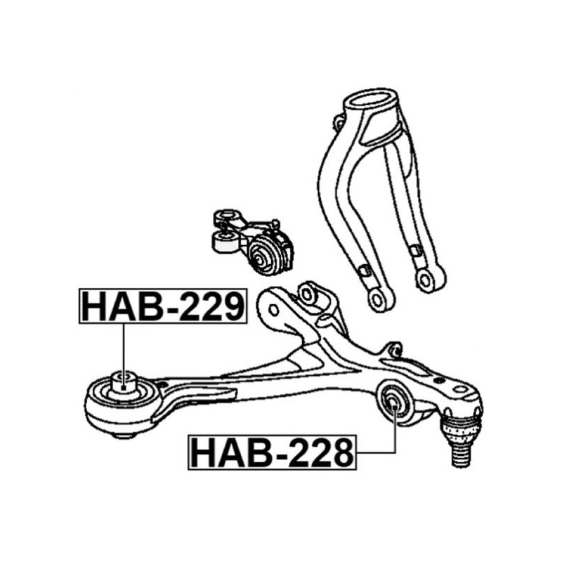 Febest Buje brazo soporte delantero inferior exterior (amortiguador) - HAB