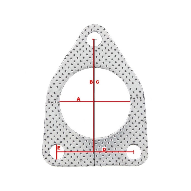 SRS Junta de brida de escape 3 tornillos (modelo doméstico) - Ø76,00mm/3,00'' - GA