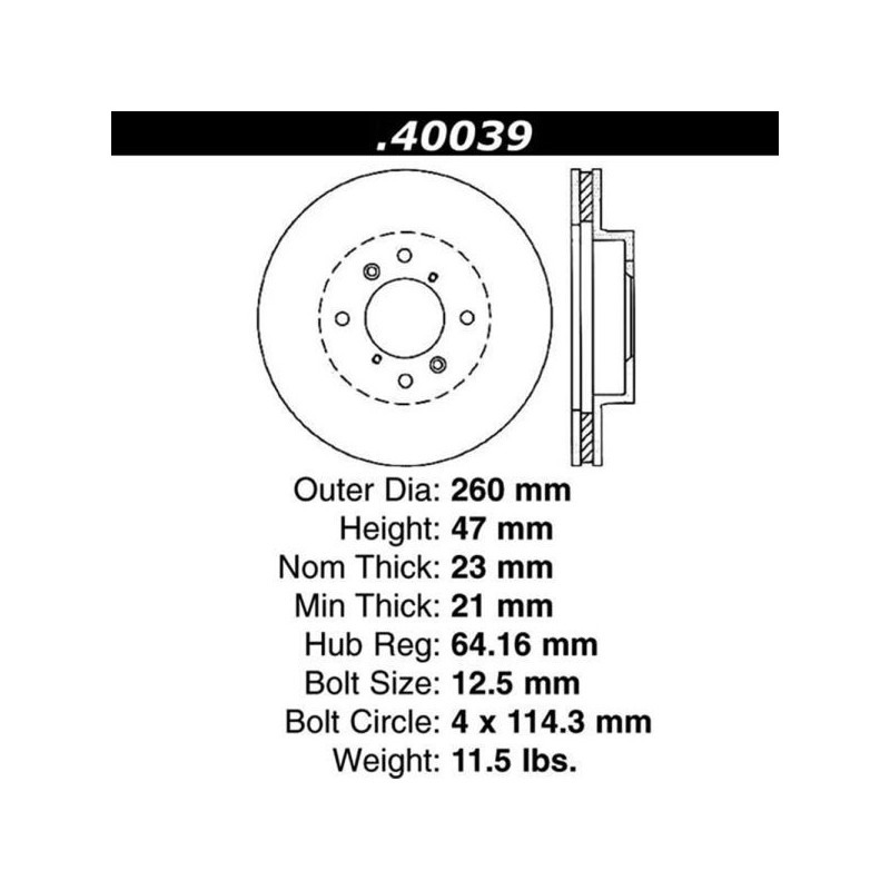 C-Tek Discos de freno delanteros (260mm / 4x114.3) - 227, Taladrados+Ranurados