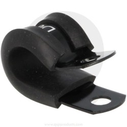 QSP Abrazadera para manguera/tubo con revestimiento de caucho y abrazadera en P de aluminio - 6,4 mm - QG CC90
