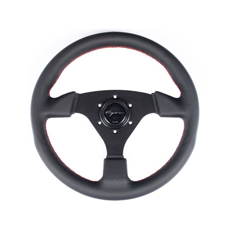 Vigor Volante Monza 330/30 mm de cuero con costuras rojas - VSW