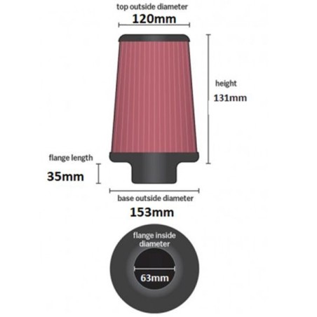 APP Filtro de aire - Ø63mm, 2.48'' - A-FILT